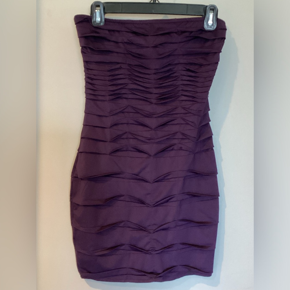 Akira Chicago Elegant Plum Purple Women's Strapless Dress Bodycan Style Sz S